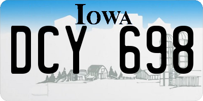 IA license plate DCY698