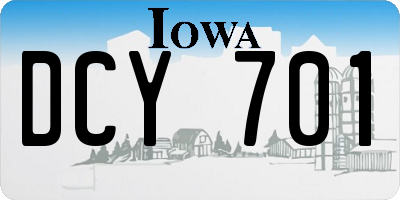IA license plate DCY701