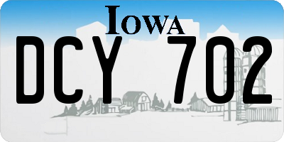 IA license plate DCY702