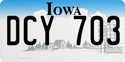 IA license plate DCY703