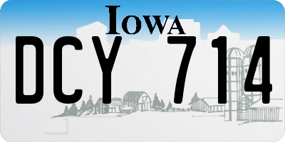 IA license plate DCY714