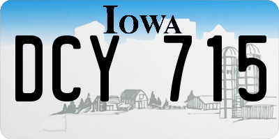 IA license plate DCY715