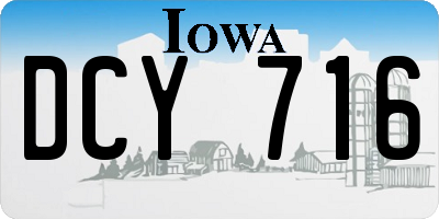 IA license plate DCY716