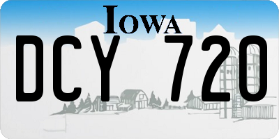IA license plate DCY720