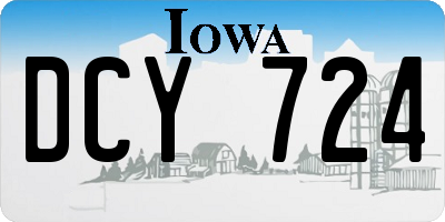 IA license plate DCY724