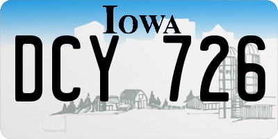 IA license plate DCY726