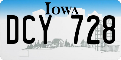 IA license plate DCY728