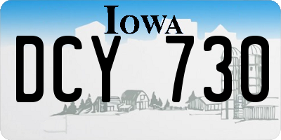IA license plate DCY730