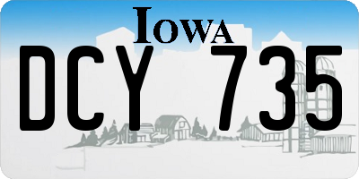 IA license plate DCY735