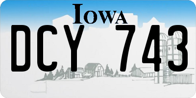 IA license plate DCY743