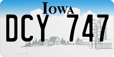 IA license plate DCY747