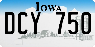 IA license plate DCY750