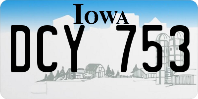 IA license plate DCY753