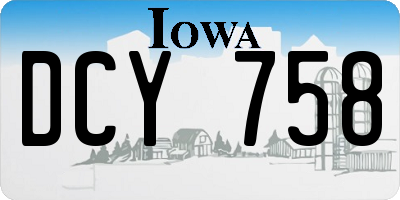 IA license plate DCY758
