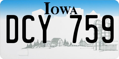 IA license plate DCY759