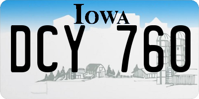IA license plate DCY760