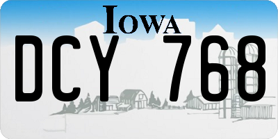 IA license plate DCY768