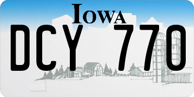 IA license plate DCY770