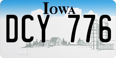 IA license plate DCY776