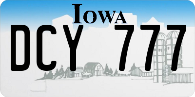 IA license plate DCY777