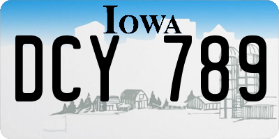 IA license plate DCY789