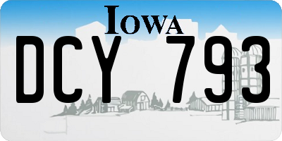 IA license plate DCY793