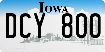 IA license plate DCY800