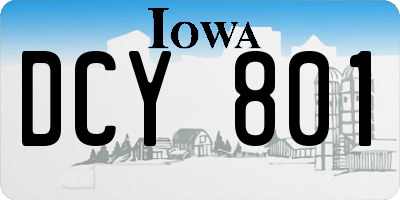 IA license plate DCY801