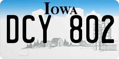 IA license plate DCY802