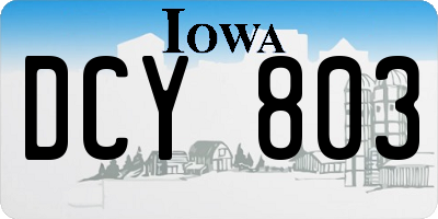 IA license plate DCY803