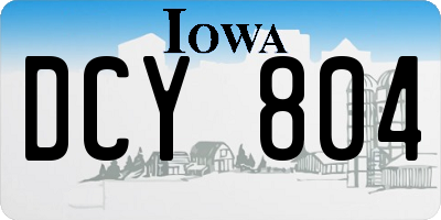 IA license plate DCY804