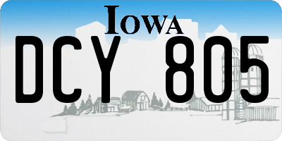 IA license plate DCY805