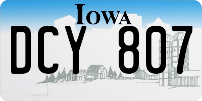 IA license plate DCY807