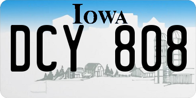 IA license plate DCY808