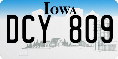 IA license plate DCY809