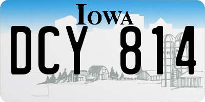 IA license plate DCY814