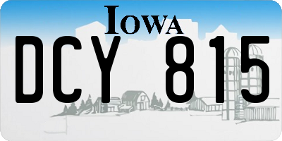 IA license plate DCY815
