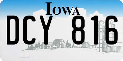 IA license plate DCY816
