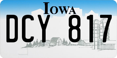 IA license plate DCY817