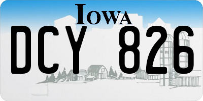 IA license plate DCY826