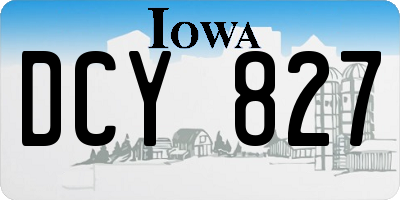 IA license plate DCY827