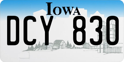 IA license plate DCY830