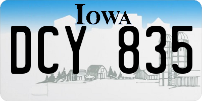 IA license plate DCY835