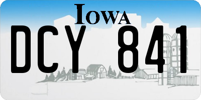 IA license plate DCY841