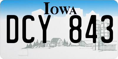 IA license plate DCY843