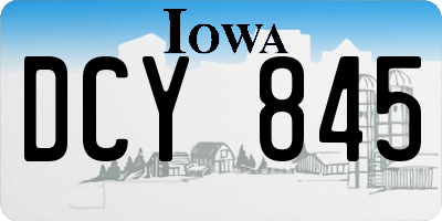 IA license plate DCY845