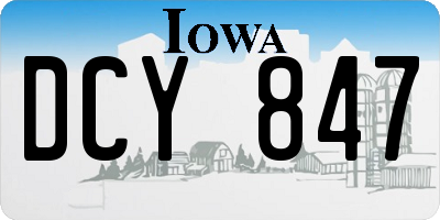 IA license plate DCY847