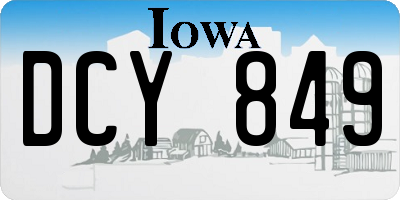 IA license plate DCY849