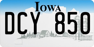 IA license plate DCY850