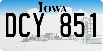 IA license plate DCY851